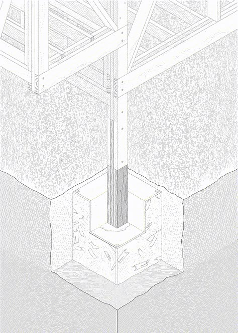 Croquis Architecture, Stilt House, Section Drawing, House On Stilts, Architectural Section, Architecture Concept Drawings, Architecture Graphics, Wooden Structure, Timber Construction