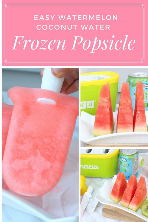 Frozen Popsicles Coconut Water Ice Pops, Coconut Water Popsicles Kids, Zoku Recipes, Coconut Water Popsicles, Summertime Food, Frozen Pops, August Themes, Frozen Summer, Medicine Tips