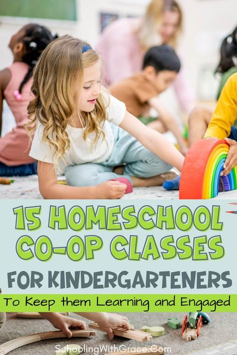 Explore 15 class ideas for your kindergarten homeschool co-op. Art adventures to animal explorations, these classes foster learning... Pre K Co Op Classes, Co Op Class Ideas Homeschool Preschool, Kindergarten Homeschool Co-op Ideas, Homeschool Coop Activities, Kindergarten Co Op Ideas, Preschool Co-op Class Ideas, Homeschool Co Op Ideas Activities, Co Op Class Ideas Homeschool Elementary, Homeschool Co-op