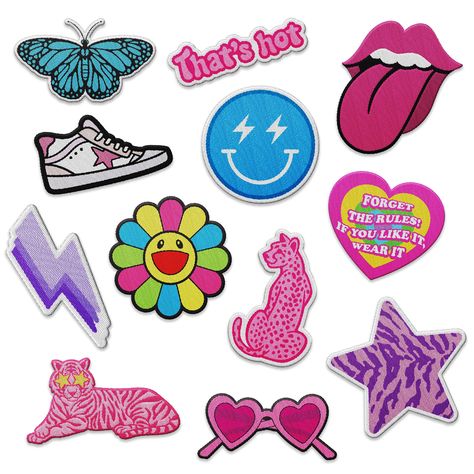 PRICES MAY VARY. 🧵 YOUR STYLISH REPAIR AID: Add a dose of artsy vibes to your old clothes with our super fun, chic and cute iron on patches. These cool patches are perfect for mending holes, tears, stains, and discoloration on your dresses, shirts, jackets, and jeans. These cool patches for clothes are perfect for DIY clothing repair accessory decorations. Repairing has never been this easy! 😍 12 AESTHETIC PATCHES: These cute patches measure about 2.5 inches and are crafted using thick threads Preppy Patches, Cool Iron On Patches, Artsy Projects, Iron Patches, Senior Szn, Girl Patches, Applique Letters, Patch Jacket, Backpack Patches