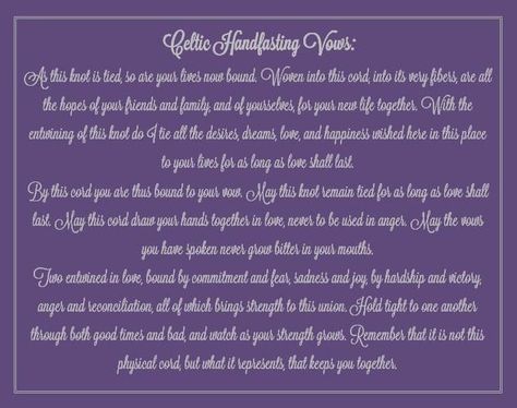 Handfasting Ceremony Vows | Celtic Handfasting Vows Handfasting Vows, Handfasting Certificate, Celtic Handfasting, Wiccan Wedding, Ceremony Script, Handfasting Ceremony, Vows Wedding, Handfasting Cords, Wedding Ceremony Script