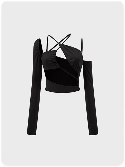 Fashion Black Top Women Top | kollyy Women Tops Online, Black White Outfit, Cross Neck, Fashion Top Outfits, Unique Designers, Edgy Outfits, Latest Outfits, Online Tops, Black Crop Tops