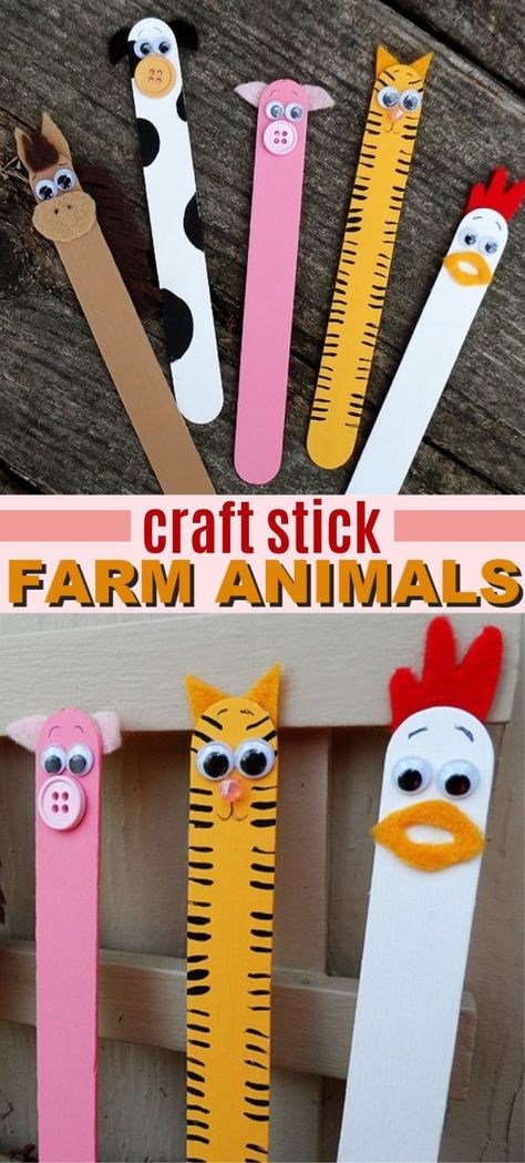 Craft sticks can be turned into just about anything. The cute characters found in a barnyard are a great example! #craftsticks #craftstickproject #kidscrafts #farmanimals #farmanimalcraft #animalcrafts #craftsforkids #craftsbyamanda Craft Stick Projects, Babysitting Crafts, Farm Animal Crafts, Farm Craft, Crafts For Teens To Make, Craft Sticks, Farm Crafts, Spring Crafts For Kids, Animal Crafts For Kids