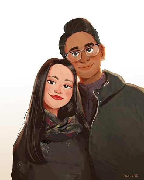 Couple portrait#valentinesdaygift-4#art#artist#drawing#digitalart#illustration#couple#portrait#commission#love#gift#lynnchoi Couple Commission Art, Couple Portraits Illustration, Digital Art Commissions, Couple Digital Art Illustration, Cute Couple Illustration Art, Couple Illustration Art, Couple Portrait Drawing, Digital Art Couple, Couple Character Design