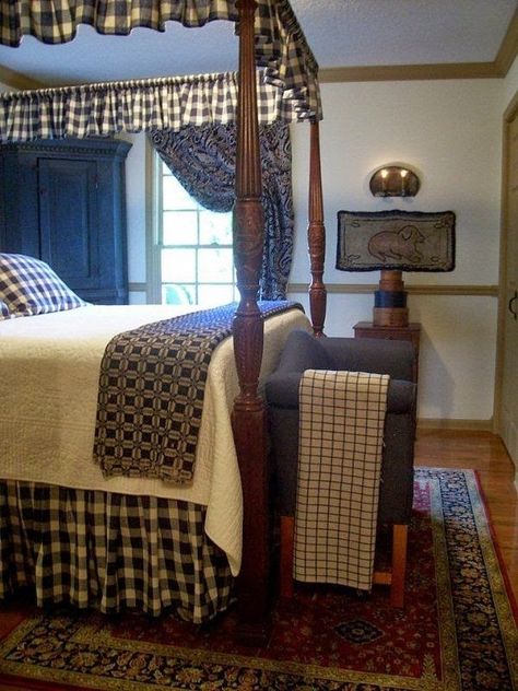 Eye For Design: Decorating Colonial/Primitive Bedrooms Primitive Bedroom Decor, Primitive Bedroom Ideas, Primitive Country Bedrooms, Colonial Bedrooms, Colonial Bedroom, Country Bedrooms, Canopy Ideas, Primitive Bedroom, Primative Decor