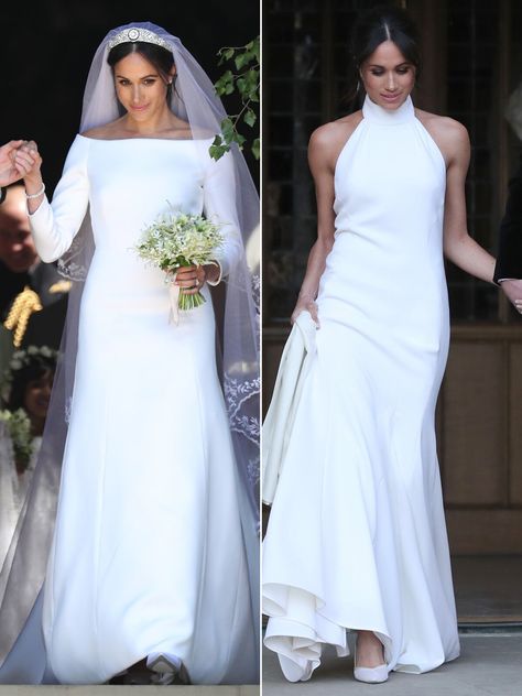 Scoop Neck Wedding Dress, Celebrity Wedding Gowns, Estilo Meghan Markle, Meghan Markle Wedding Dress, Herzogin Von Cambridge, Royal Wedding Gowns, 2nd Wedding Dresses, Meghan Markle Wedding, Second Wedding Dresses