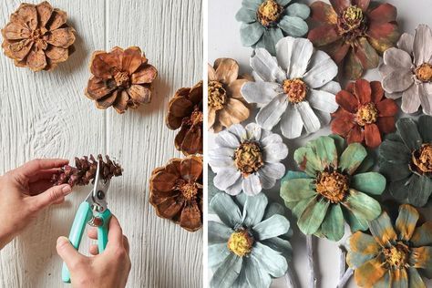 Fiori decorativi con le pigne: niente di più facile, veloce ed originale senza spendere nulla! Christmas Scent, Winter Ideas, Christmas Scents, Pine Cone, Pine Cones, Art Classes, Diy For Kids, Montessori, Advent