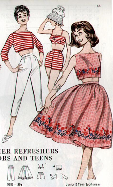 Vintage Design Ideas: 100,000 Free Fashion Illustrations | Domestika Vintage Clothes Patterns, Patron Vintage, Vintage Dress Patterns, Fashion Culture, Fashion Design Drawings, Fashion Sewing Pattern, Old Fashion, 1960s Fashion, Moda Vintage