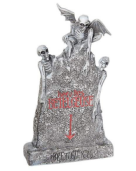 Beetlejuice Tombstone - Spirithalloween.com Beetlejuice Tombstone, Steampunk Womens Costume, Disney Baby Costumes, Halloween Beetlejuice, Beetlejuice Costume, Light Up Costumes, Beetlejuice Sandworm, Here Lies, Tiger Costume