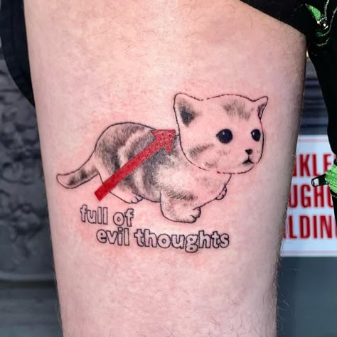 @notokmeow • Instagram photos and videos Silly Tattoos, Instagram Admin, Gang Tattoos, Emo Tattoos, Matching Tats, Pen Doodles, Sigil Tattoo, Drain Gang, Scar Tattoo