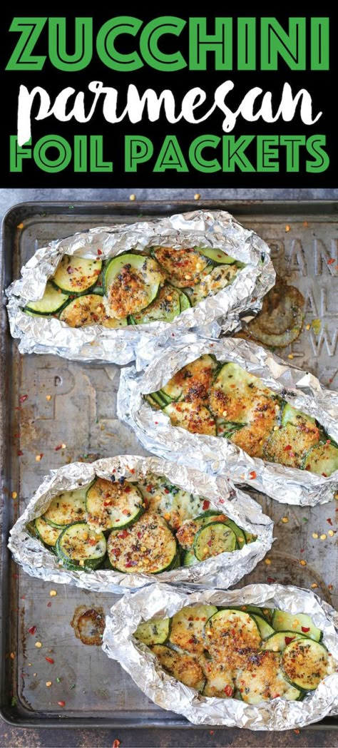 Grilled Zucchini Recipes, Foil Pack Recipes, Zucchini Parmesan, Foil Pack Dinners, Foil Packet Dinners, Foil Pack Meals, Foil Dinners, Foil Packs, Foil Packet Meals