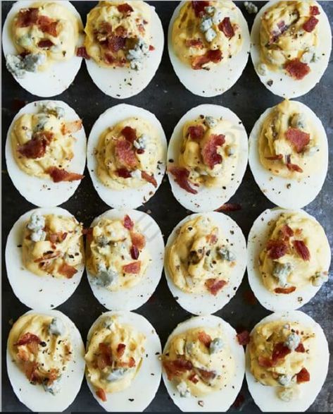 Bacon and Blue Cheese Deviled Eggs Recipe – Simply Southern Mom Blue Cheese Deviled Eggs, Deviled Eggs Recipes, Avocado Deviled Eggs Recipe, Devilled Eggs Recipe Best, Devilled Eggs, Avocado Deviled Eggs, Eggs Recipes, Bacon Deviled Eggs, Brunch Eggs