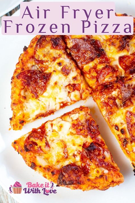 Your air fryer will cook frozen pizza perfectly every single time! Frozen Pizza Air Fryer, Air Fryer Frozen Pizza Cook Time, Pizza In Air Fryer Oven, Air Fry Frozen Pizza, Pizza Airfryer, Air Fry Pizza, Air Fryer Pizza, Air Fryer Cooking Times, Lean Cuisine