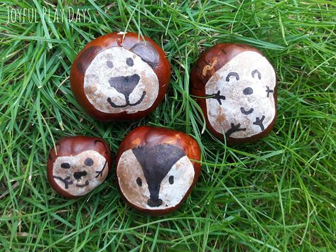 Conker Crafts For Kids, Crafts With Conkers, Autumn Forest School Activities, Conker Craft Ideas, Conker Activities, Conker Crafts, Rainbow Science Experiment, Conkers Craft, Rainbow Science