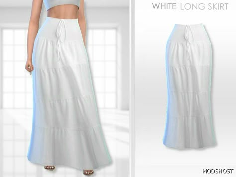 Download White Long Skirt for Sims 4 at ModsHost NOW! A white long skirt for female sims Type: Bottoms Recoloring not allowed #mods #sims4cc #elder #gaming #female #clothing Sims 4 Cc Long Skirts, Sims 4 Long Skirt Cc Maxis Match, Long Skirt Sims 4 Cc, Sims 4 Long Skirt Cc, Skirt Cc Sims 4, Ts4 Cc Skirt, Sims 4 Long Skirt, Sims Cc Tops, Sims 4 Skirt Cc