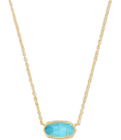 Kendra Scott Necklace Turquoise, Turquoise Wedding Necklace, Teal Kendra Scott Necklace, Elisa Gold Pendant Necklace, Teal Accessories, Preppy Necklaces, Elisa Pendant Necklace, Hoco Ideas, Shimmer Lipstick