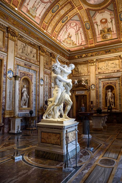 Italian Museum, Reinassance Sculpture, Italy Museum Aesthetic, Galleria Borghese, B&b Italy, Baroque Sculpture Bernini, Bernini Sculpture, Greece Architecture, Italian Sculpture