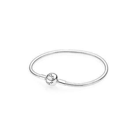 PANDORA Smooth Bracelet | Size: 17 cm or 6.7 inches | Simple and elegant in appearance, this smooth sterling silver snake-chain bracelet can be worn on its own or with your personal selection of meaningful charms. To create a charm design that is fixed in place and will not move, style your bracelet with silicone-based clips. Pandora Bracelet Simple, Lion Jewelry, Bracelet Pandora, Bracelet Simple, Snake Chain Bracelets, Clasp Bracelet, Silver Snake Chain, Silver Chain Bracelet, Pandora Bracelets