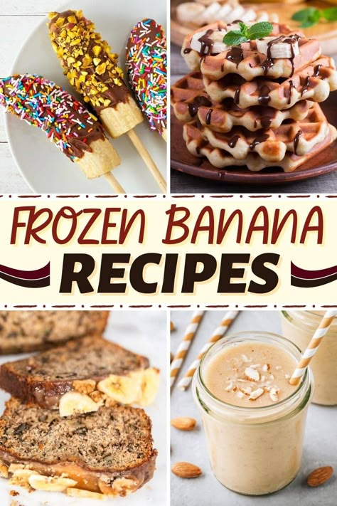 Uses For Frozen Bananas, Frozen Banana Dessert Recipes, Recipes Using Frozen Bananas, What To Make With Frozen Bananas, Frozen Bananas Recipe, What To Do With Frozen Bananas, Banana Snack Recipes, Frozen Banana Dessert, Frozen Banana Recipes