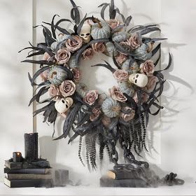 Skull Hat Wreath, Witchy Wreaths With Crystals, Witchy Wreaths Living Room, Witchy Wreaths Bathroom, Witch Wreaths For Front Door Garage, Gothic Wreath Farmhouse, Yule Head Wreath, Grave Site Wreaths, Gothic Wreath Bohemian