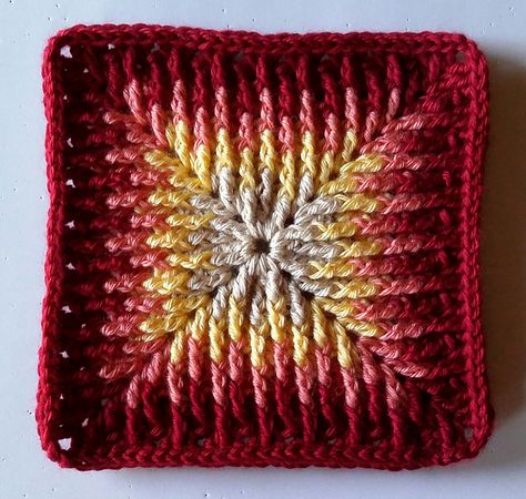 Ravelry: AnWit's Element of Fire Mosaic Granny Square, Element Of Fire, Granny Square Pattern, Granny Square Crochet Patterns Free, Mosaic Crochet, Crochet Cow, Crochet Blocks, Crochet Square Patterns, Square Crochet