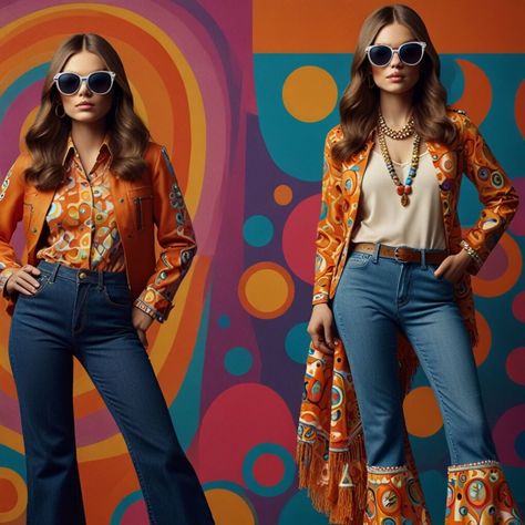 Groovy Revival: The Timeless Appeal of 70s Fashion » Styling Outfits 70s Flare Jeans Outfit, 70’s Party Outfit, 70s Themed Outfits, 70s Style Outfits, Flare Jeans Outfit, Styling Outfits, 70s Denim, 1970s Women, 70s Look