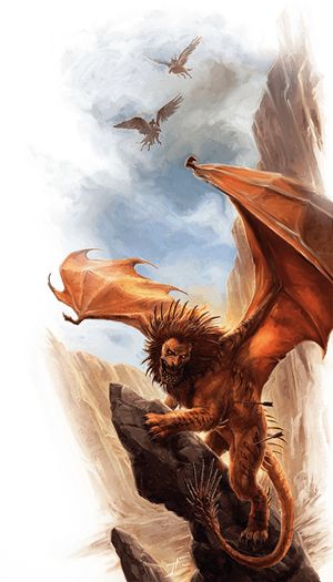 How to Play a Manticore Like A Cunning Beast - Posts - D&D Beyond Manticore Art, Princes Of The Apocalypse, Dnd Monsters, The Apocalypse, Fantasy Monster, Fantasy Adventure, Mythical Creatures Art, Mythological Creatures, Mystical Creatures