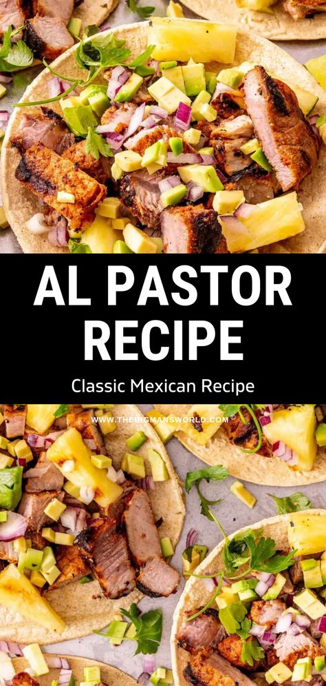 How To Make Al Pastor Meat, Chicken El Pastor Recipe, El Pastor Tacos Recipe, El Pastor Recipe, Al Pastor Meat, Pork Al Pastor, Grilled Pork Shoulder, Al Pastor Recipe, Meat On The Grill