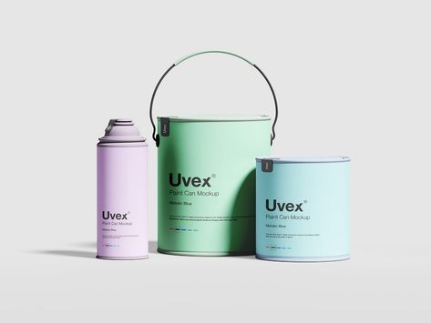 Paint Packaging Mockup on Behance Paint Packaging, Free Paint, Paint Buckets, Matte Paint, Paint Brands, Paint Can, Box Mockup, Logo Mockup, Branding Mockups