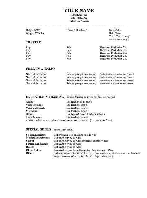 Actor Resume, Acting Resume Template, College Resume Template, Acting Resume, Job Resume Samples, Free Resume Template Download, Acting Lessons, Acting Techniques, Blithe Spirit