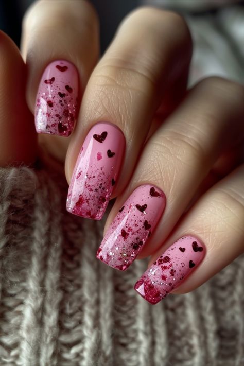 Pink Valentine Nails 2024 Valentine Inspired Nails, Pink Valentine Nails, Beach Nail Art, Valentine Nail, Nails Love, Romantic Nails, Valentine Nails, Nail Designs Valentines, Glamorous Nails