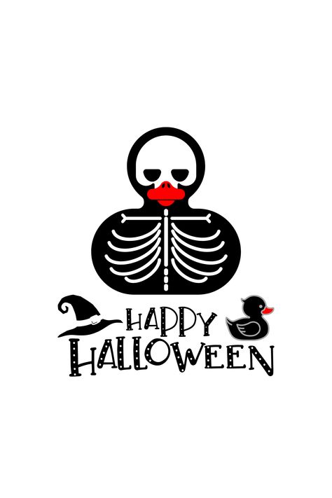 Rubber Duck Skeleton halloween design Duck Skeleton, Rubber Duck Art, Trick Or Treat Gifts, Duck Vector, Halloween Month, Duck Logo, Duck Feet, Rubber Duckies, Duck Art