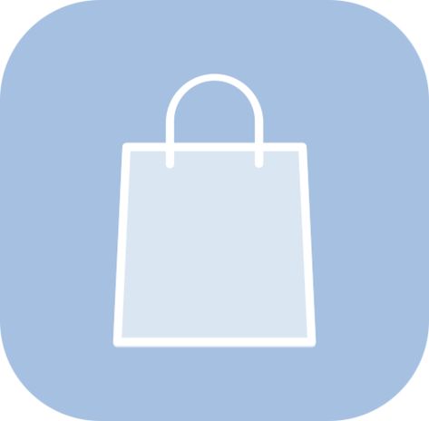 Blue Shopping Icon, Shopping Icon Aesthetic, Shop App Icon, Shopping App Icon, Social Media Logos Icons, Water Wallpaper, App Store Icon, Blue Baskets, Wallpaper Set