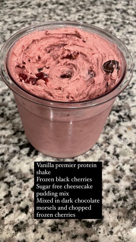 Premier Protein Shake Recipes, Ice Cream Maker Recipes Healthy, Premier Protein Shake, Cherry Garcia, Ninja Ice Cream Recipe, Protein Ice Cream Recipe, Protein Ice Cream Recipes, Premier Protein Shakes, Healthy Ice Cream Recipes