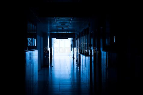 Hospital hallway. Dark blue tone of long corridor in hospital , #Ad, #Dark, #blue, #Hospital, #hallway, #corridor #ad Hallway Dark, Hospital Hallway, Blue Hospital, Long Corridor, Horror Photos, Blues Dance, Dark Background Wallpaper, White Marble Tiles, Small Fountains