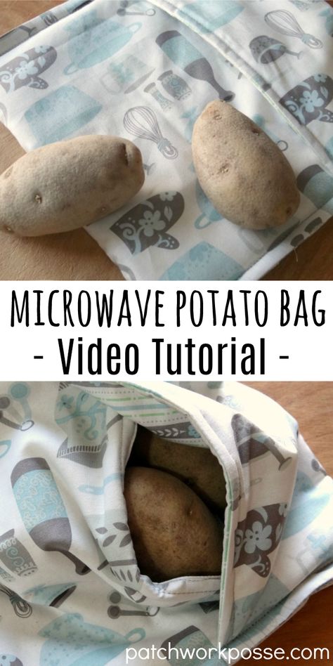 Potato Microwave, Microwave Potato Bag, Baked Potato Microwave, Microwave Potato, Potatoes In Microwave, Potato Bag, Sew Ins, Beginner Sewing, Beginner Sewing Projects Easy