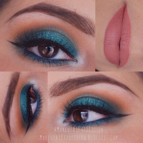 Dark Teal Makeup Look, Dark Teal Makeup, Makeup For Teal Dress, Teal Dress Makeup Ideas, Dark Teal Nails Designs, Teal Fall Wedding, Teal Cottage, Teal Eyeshadow, Teal Makeup