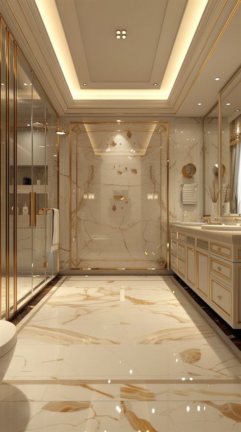 Bathroom Ideas Gold And White, Classic Bathroom Design Luxury, Luxury Bathroom Ideas Master Suite, High End Bathroom Design Luxury, Bathrooms Luxury Modern, Luxury Master Bathrooms, Design Hacks, Bathroom Retreat, Bathroom Design Trends