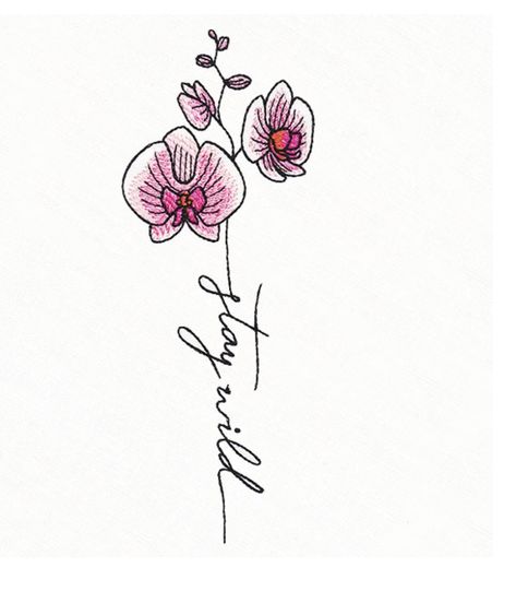 Stay Wild Flower Tattoo, Wildflower Neck Tattoo, Stay Wild Tattoo With Flowers, Stay Wild Tattoo, Orchid Design, Orchid Tattoo, Neck Tattoos Women, Wildflower Tattoo, Wild Tattoo