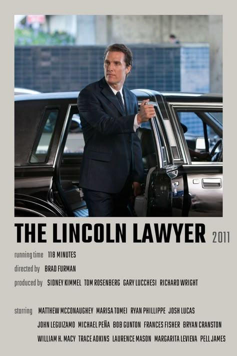 The Lincoln Lawyer Movie Poster The Lincoln Lawyer Poster, Matthew Mcconaughey Lincoln Lawyer, The Lincoln Lawyer Movie, Lincoln Lawyer Series, Lincoln Lawyer Movie, Lawyer Movies, Law Movies, Lawyer Poster, Josh Lucas