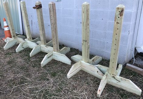 Diy Horse Jump Standards, How To Make Horse Jumps, Diy Jump Standards, Jump Standards Diy, Horse Jump Diy, Hobby Horse Jumps Diy, Diy Horse Jumps, Horse Jump Standards, Horse Jump Ideas