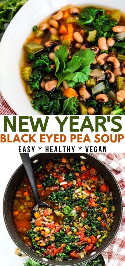 Leftover Black Eyed Peas Recipes, Blackeyed Pea Soup, Black Eyed Peas Soup, Black Eye Pea Soup, New Years Black Eyed Peas, Kale And Black Eyed Peas, New Years Black Eyed Pea Soup, Black Eye Pea Recipes New Years, Blackeyed Pea Recipes Vegan