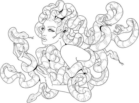 Medusa Color, Medusa Drawing, Medusa Tattoo Design, Medusa Art, Kunst Tattoos, Medusa Tattoo, Desenho Tattoo, Tattoo Flash Art, Arte Sketchbook