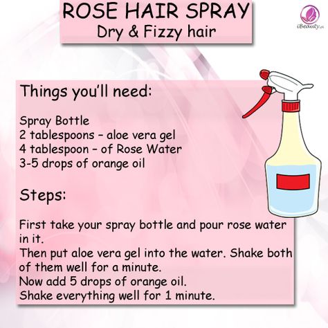 Rose Hair Spray Diy, Hair Spray Diy, Esthetic Business, Curly Hair Spray, Fizzy Hair, Diy Hair Spray, Natural Beauty Diy, Lip Makeup Tutorial, Diy Sprays