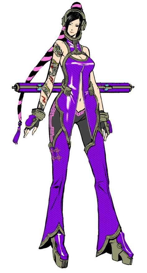 Fei Rin from Anarchy Reigns Shadowrun Art, Anarchy Reigns, Cyberpunk Fashion, Cyberpunk Character, Superhero Characters, Game Character Design, Sonic Art, Video Game Characters, Borderlands