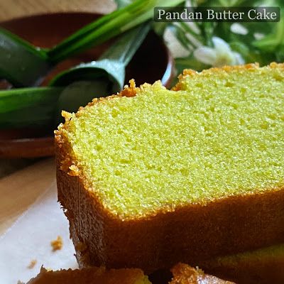 My Mind Patch: Pandan Butter Cake Pandan Butter Cake, Maldivian Recipes, Ogura Cake, Bolu Cake, Butter Cakes, Cake Pan Sizes, Dry Cake, Pandan Cake, Cafe Cake