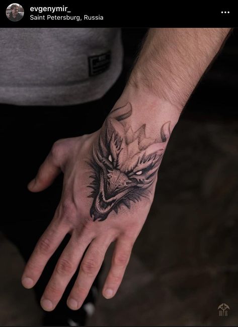 Dragon Hand Tattoo Design, Tattoo Dragon Hand, Dragon Tattoo Hand Man, Norse Mythology Hand Tattoo, Dragon Tattoo In Hand, Mythology Hand Tattoo, Mens Hand Tattoos Unique, Dragon Hand Tattoo Men, Celtic Hand Tattoo