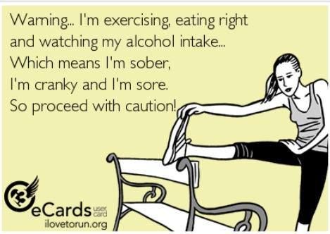 LOL. @Kari Zirkle-Schaeffer   This is how I feel!!!  Minus sober...I'm not giving up booze for anything!!!!  Haha Drinking Funny, This Is Your Life, Gym Humor, Workout Humor, I Work Out, E Card, New Energy, Eat Right, Look At You