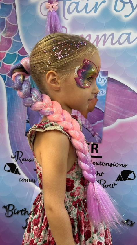 Products – Page 2 – Mermaid Hair By Emma Mermaid Hair Extensions, Easy Toddler Hairstyles, Girly Hairstyles, Cute Natural Hairstyles, Festival Aesthetic, Braids With Extensions, Unicorn Hair, Festival Hair, Mermaid Costume