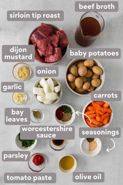 Sirloin Tip Pot Roast, Tip Sirloin Roast Recipes Crock Pot, Beef Boston Roast Recipes, Sirloin Roast Dutch Oven, Sirloin Tip Roast Oven Instant Pot, Sirloin Crock Pot, Crockpot Sirloin Roast Recipes, Sirloin Tip Roast Stew, Tip Sirloin Roast Recipes